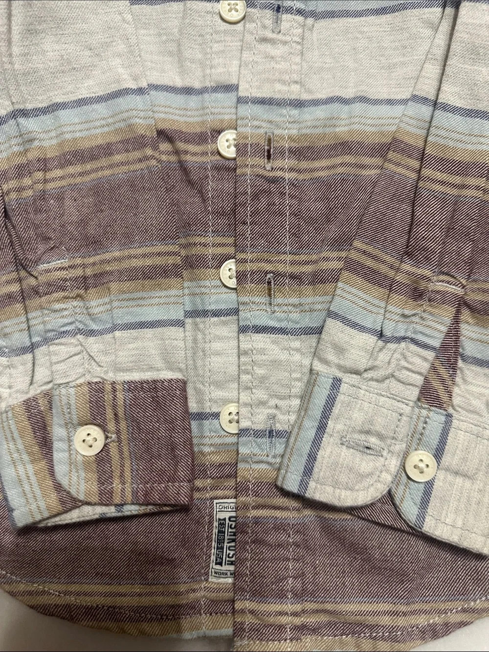 OshKosh B'gosh Mauve, Light Blue & Cream Striped Button-Down Shirt